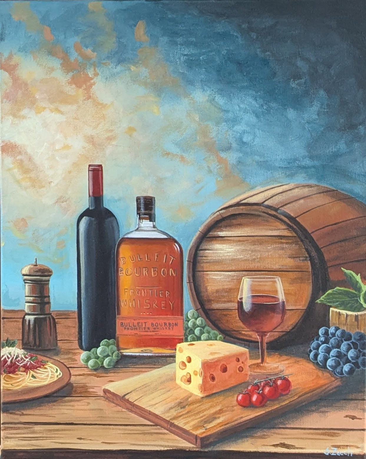 'Bourbon and Wine' 16x20