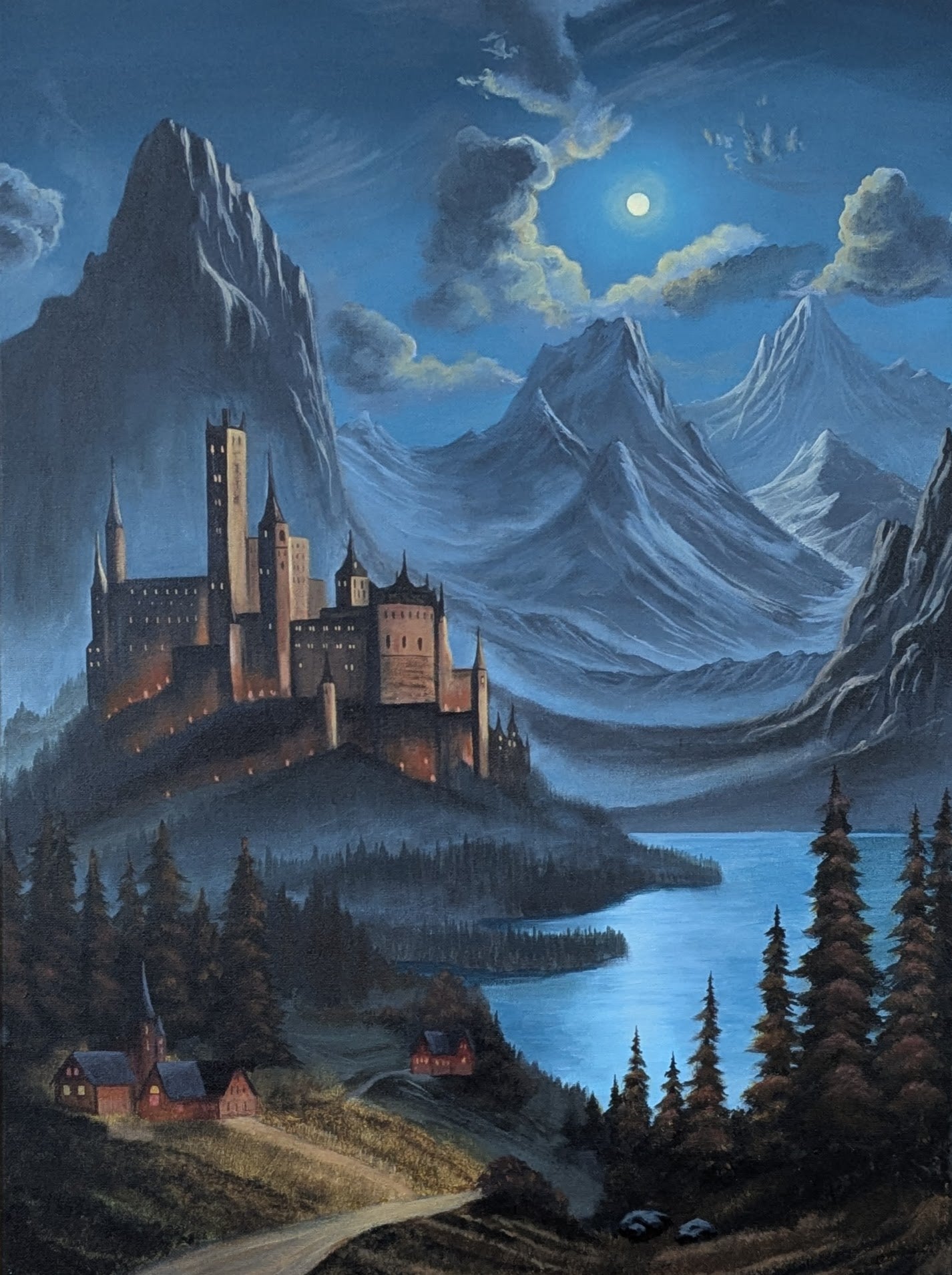 'Moonlit Castle' 18x24