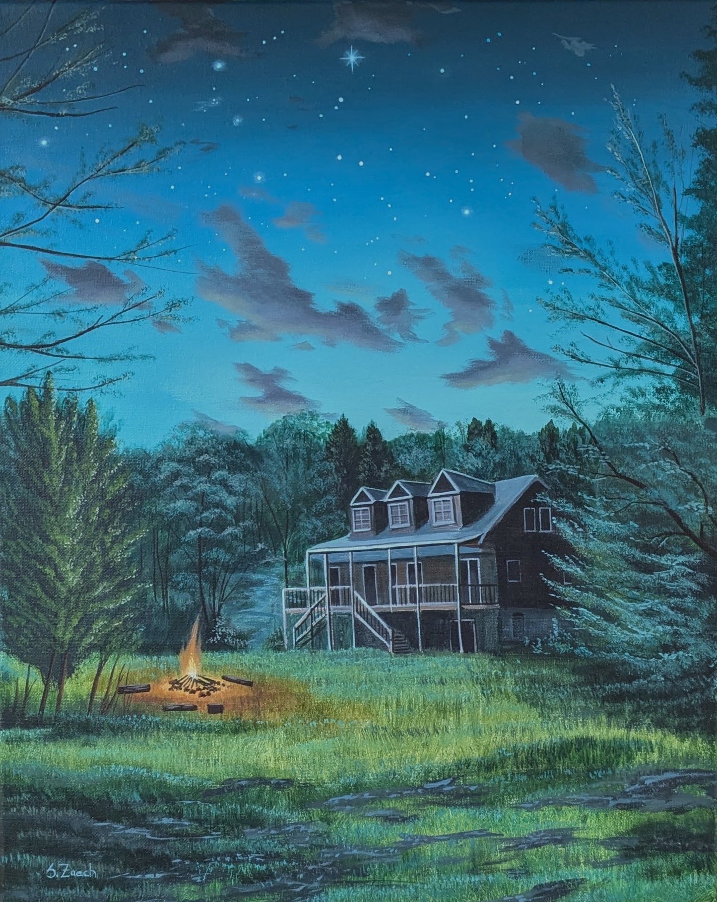 'Night Cabin' 16x20