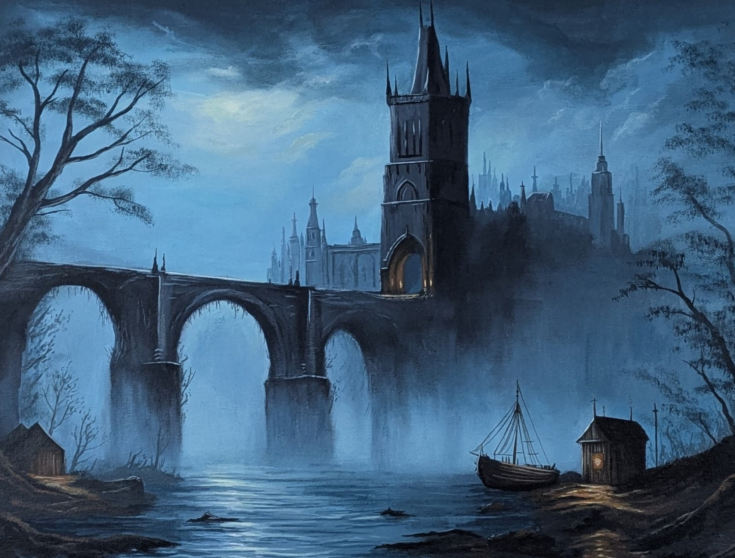 'Bridge at Misty Night' 16x20