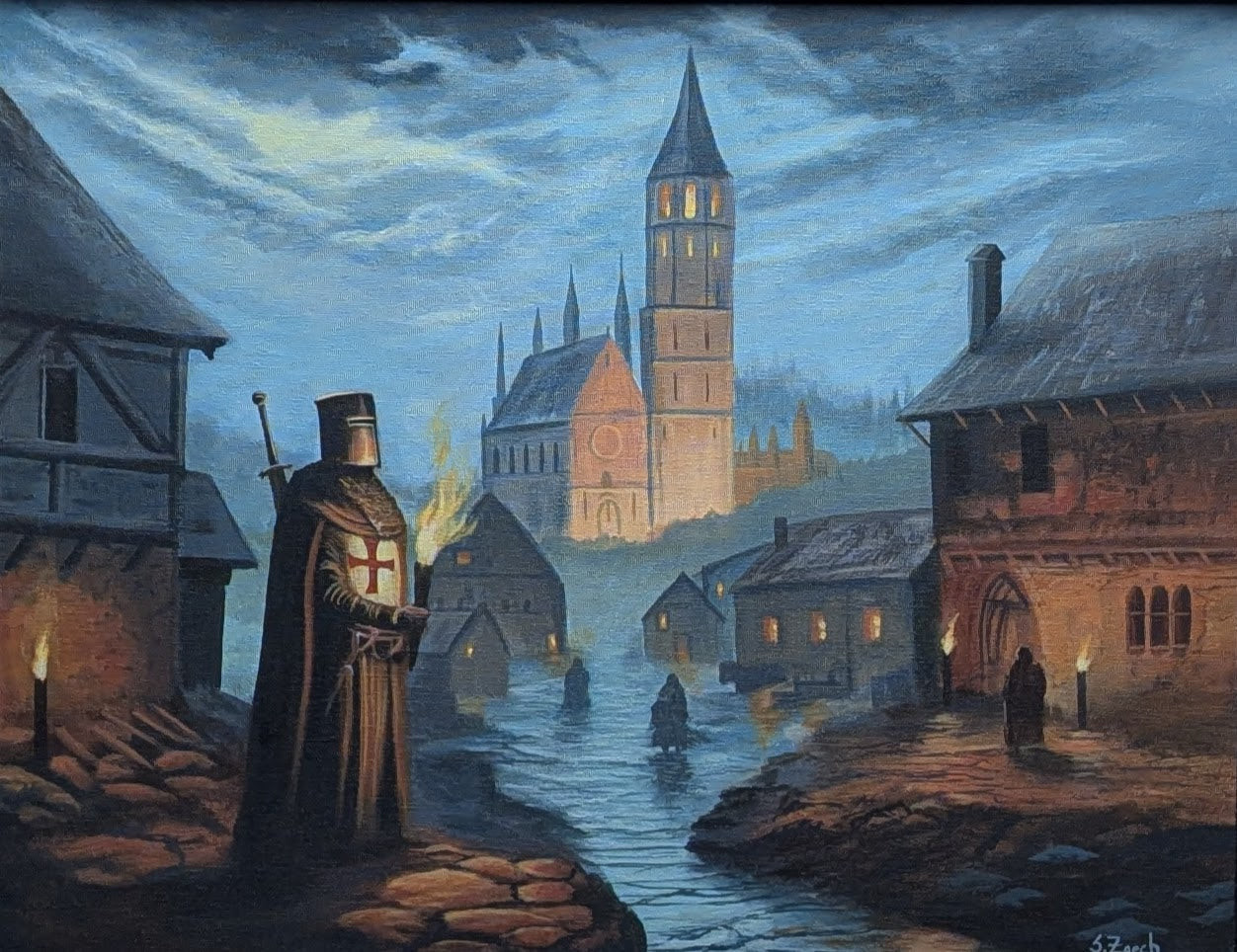 'Crusader Town' 16x20