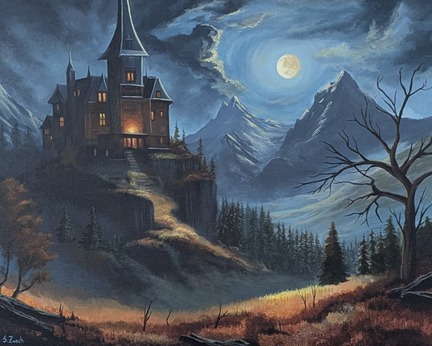 'House on a Hill' 16x20