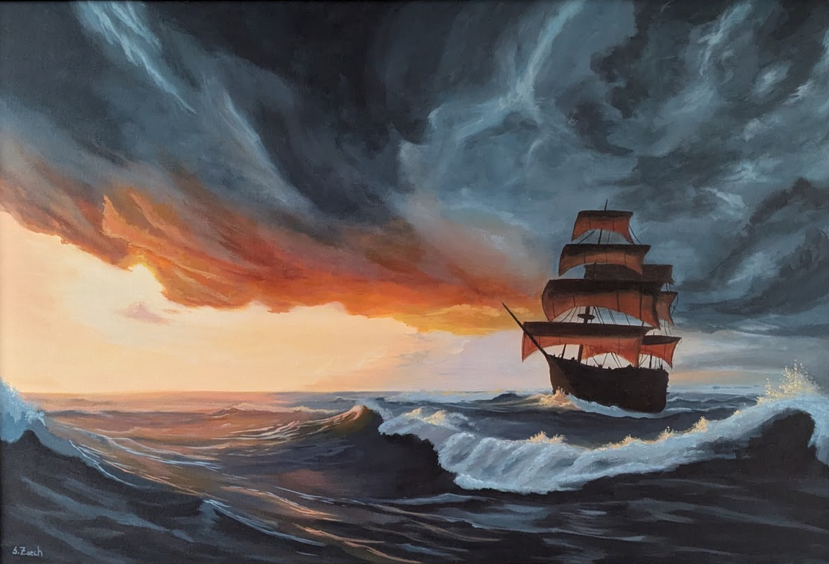 'Ship on the Sea' 24x30